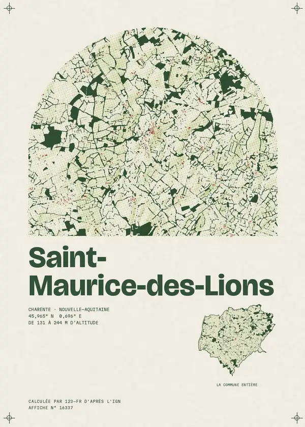 Affiche de Saint-Maurice-des-Lions, calculée par 123-fr d'après l'IGN