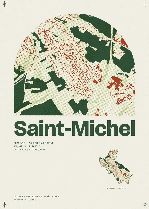 Affiche de Saint-Michel, calculée par 123-fr d'après l'IGN