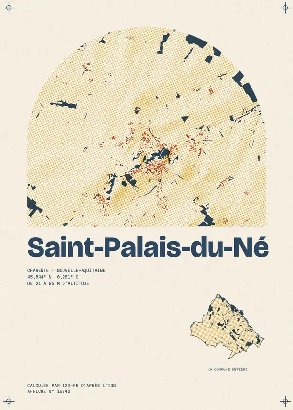Affiche de Saint-Palais-du-Né, calculée par 123-fr d'après l'IGN