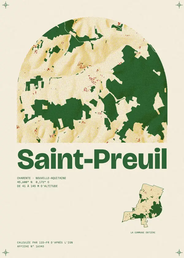 Affiche de Saint-Preuil, calculée par 123-fr d'après l'IGN