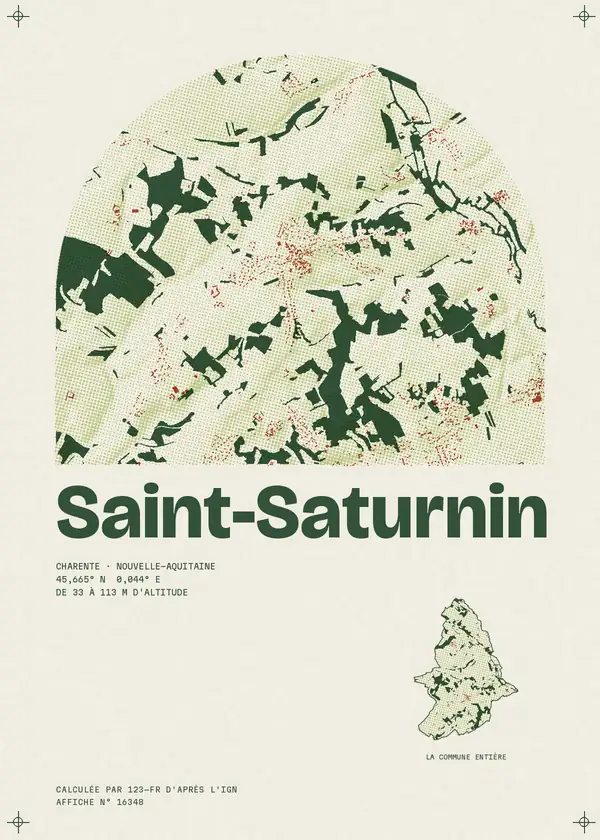 Affiche de Saint-Saturnin, calculée par 123-fr d'après l'IGN