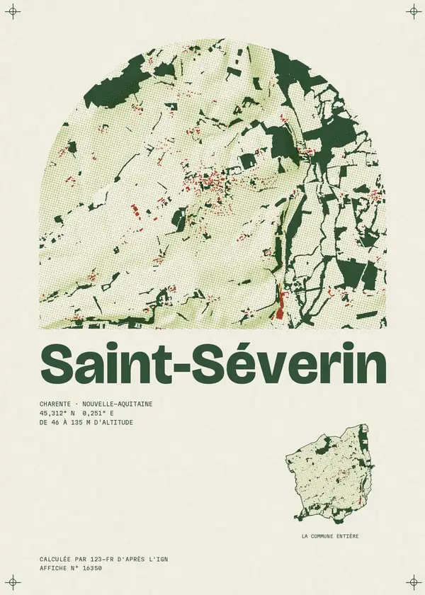 Affiche de Saint-Séverin, calculée par 123-fr d'après l'IGN