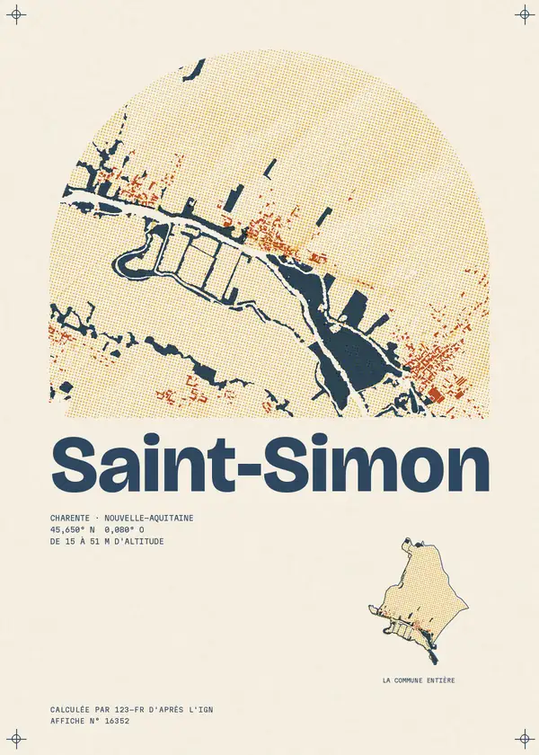 Affiche de Saint-Simon, calculée par 123-fr d'après l'IGN