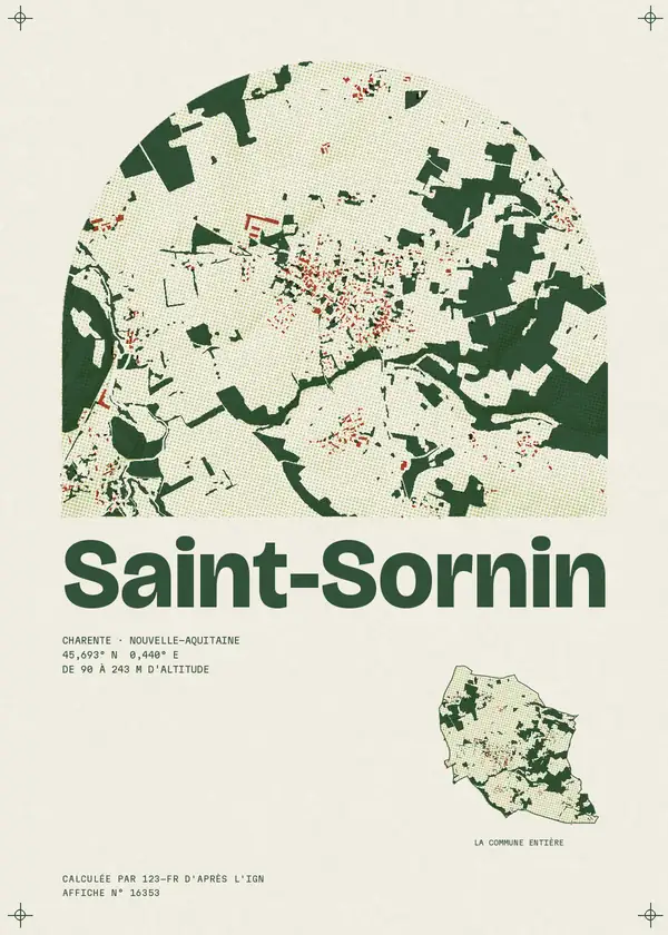 Affiche de Saint-Sornin, calculée par 123-fr d'après l'IGN