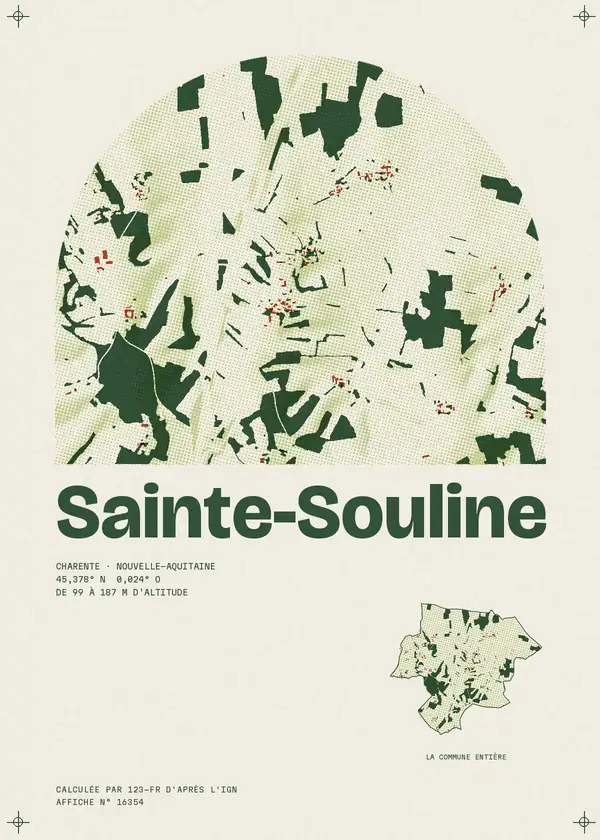 Affiche de Sainte-Souline, calculée par 123-fr d'après l'IGN