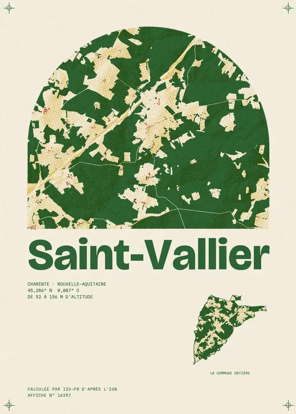 Affiche de Saint-Vallier, calculée par 123-fr d'après l'IGN