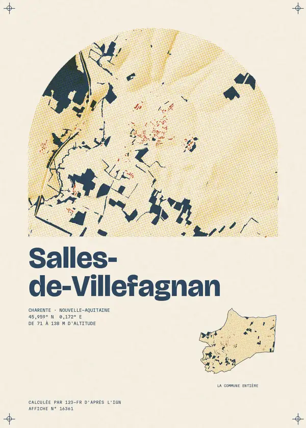 Affiche de Salles-de-Villefagnan, calculée par 123-fr d'après l'IGN