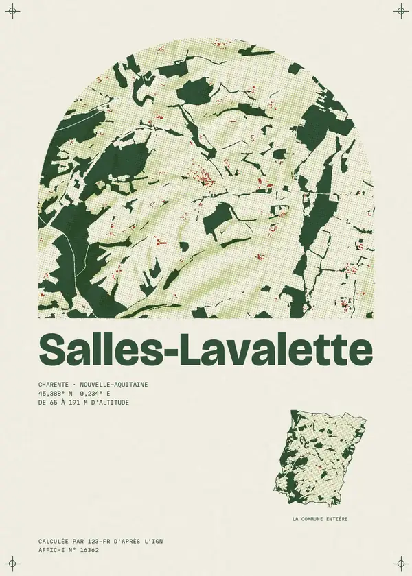 Affiche de Salles-Lavalette, calculée par 123-fr d'après l'IGN
