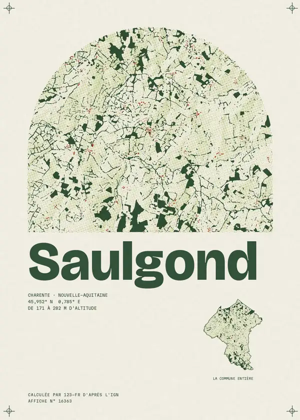 Affiche de Saulgond, calculée par 123-fr d'après l'IGN