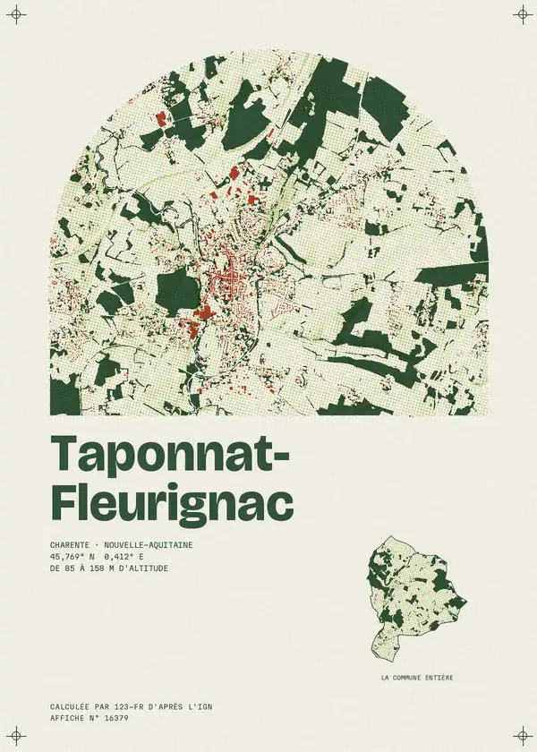 Affiche de Taponnat-Fleurignac, calculée par 123-fr d'après l'IGN