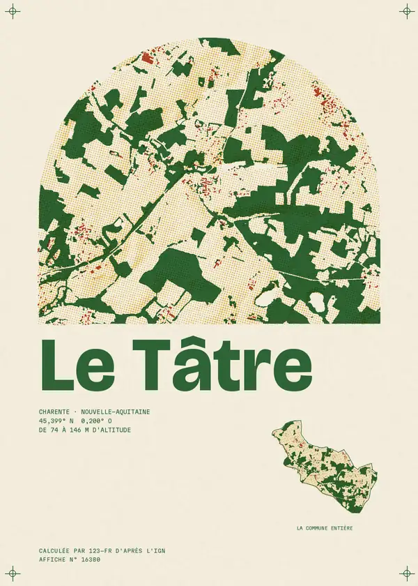 Affiche de Le Tâtre, calculée par 123-fr d'après l'IGN