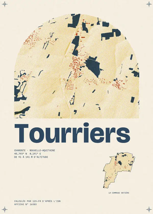 Affiche de Tourriers, calculée par 123-fr d'après l'IGN