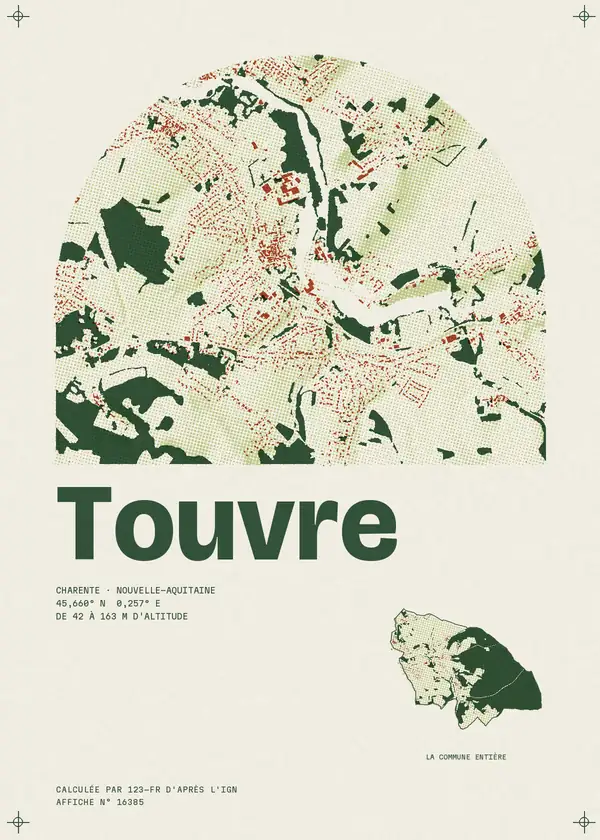 Affiche de Touvre, calculée par 123-fr d'après l'IGN