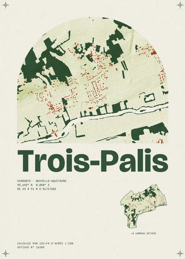 Affiche de Trois-Palis, calculée par 123-fr d'après l'IGN