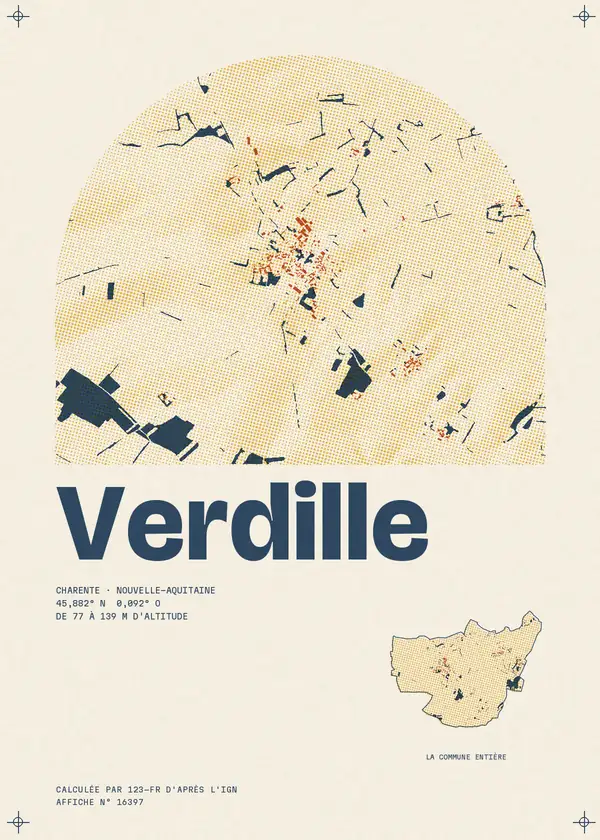 Affiche de Verdille, calculée par 123-fr d'après l'IGN