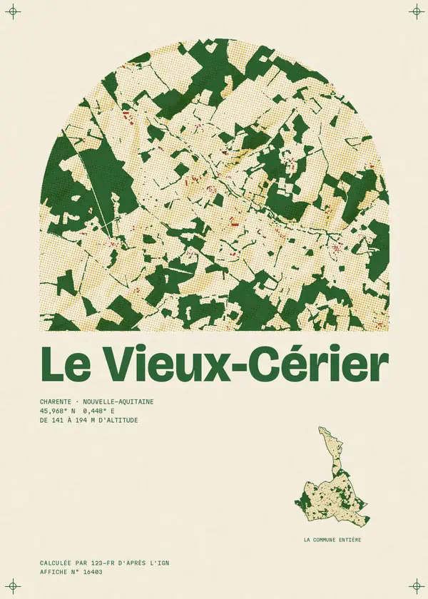 Affiche de Le Vieux-Cérier, calculée par 123-fr d'après l'IGN