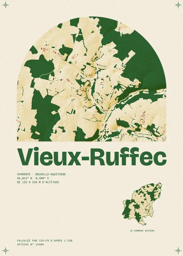 Affiche de Vieux-Ruffec, calculée par 123-fr d'après l'IGN