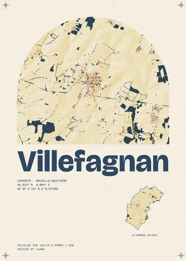 Affiche de Villefagnan, calculée par 123-fr d'après l'IGN