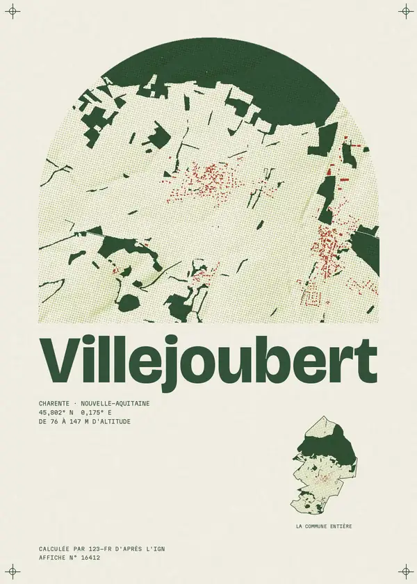 Affiche de Villejoubert, calculée par 123-fr d'après l'IGN