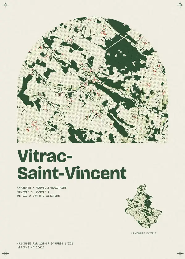Affiche de Vitrac-Saint-Vincent, calculée par 123-fr d'après l'IGN