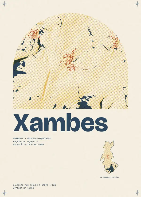 Affiche de Xambes, calculée par 123-fr d'après l'IGN