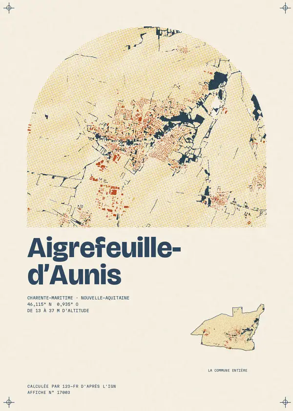 Affiche de Aigrefeuille-d'Aunis, calculée par 123-fr d'après l'IGN