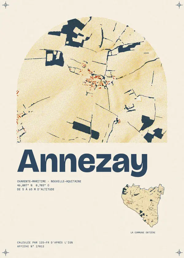 Affiche de Annezay, calculée par 123-fr d'après l'IGN