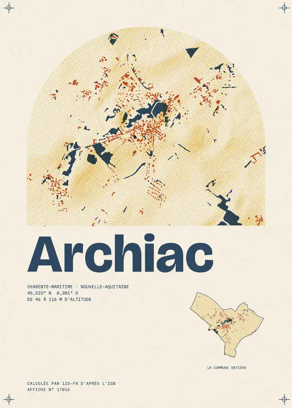 Affiche de Archiac, calculée par 123-fr d'après l'IGN