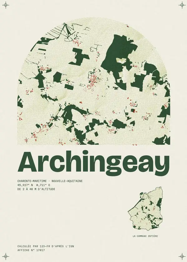 Affiche de Archingeay, calculée par 123-fr d'après l'IGN