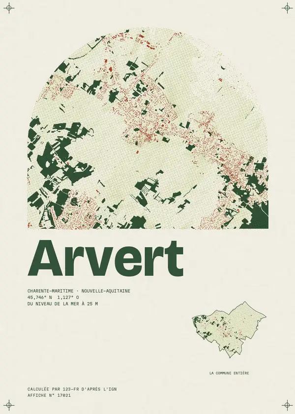 Affiche de Arvert, calculée par 123-fr d'après l'IGN