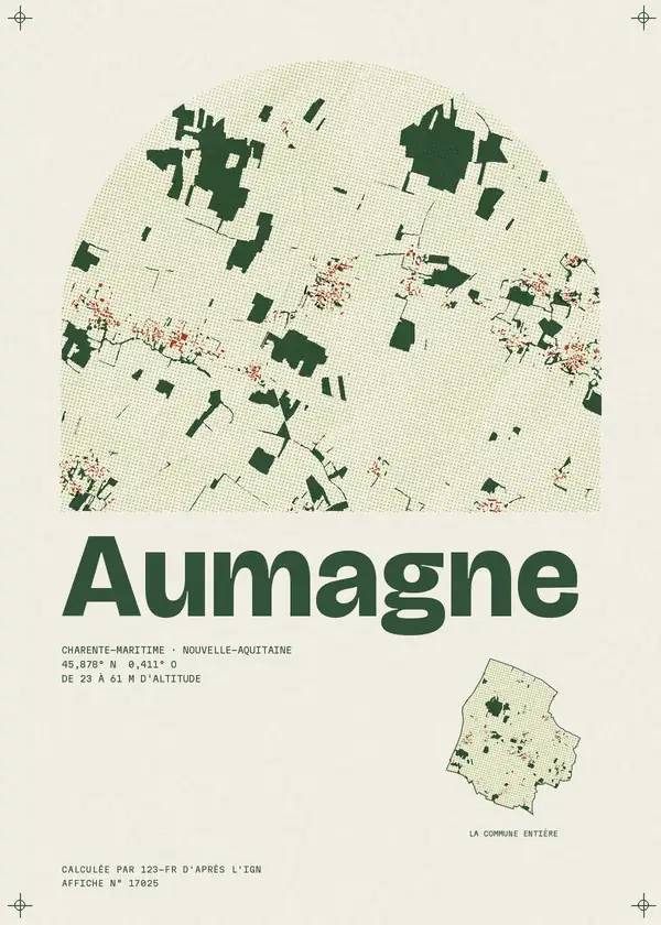 Affiche de Aumagne, calculée par 123-fr d'après l'IGN