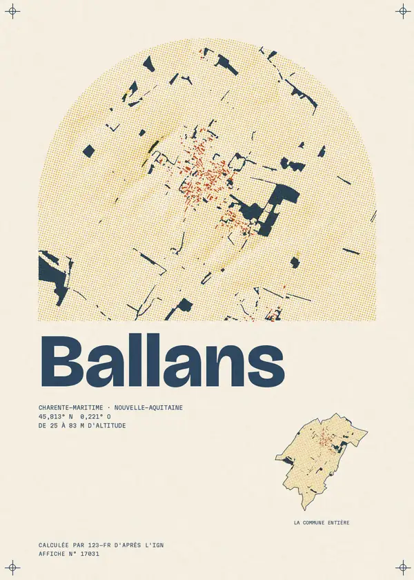 Affiche de Ballans, calculée par 123-fr d'après l'IGN