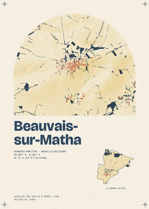 Affiche de Beauvais-sur-Matha, calculée par 123-fr d'après l'IGN