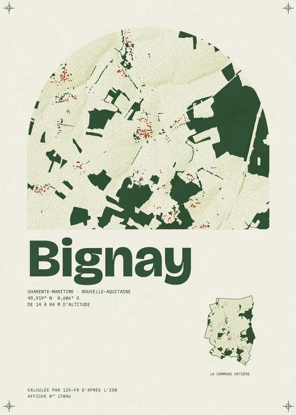 Affiche de Bignay, calculée par 123-fr d'après l'IGN
