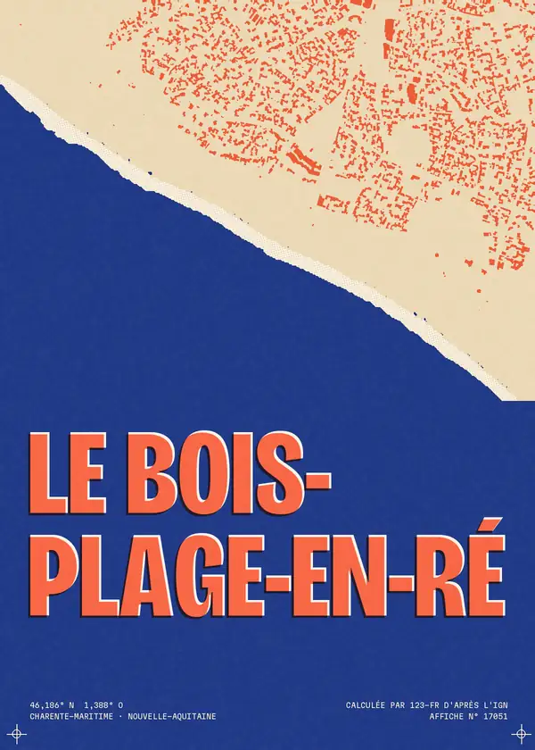 Affiche de Le Bois-Plage-en-Ré, calculée par 123-fr d'après l'IGN