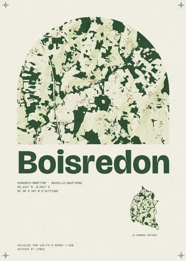 Affiche de Boisredon, calculée par 123-fr d'après l'IGN