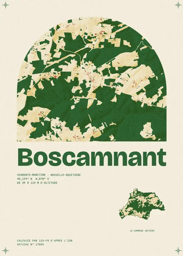 Affiche de Boscamnant, calculée par 123-fr d'après l'IGN