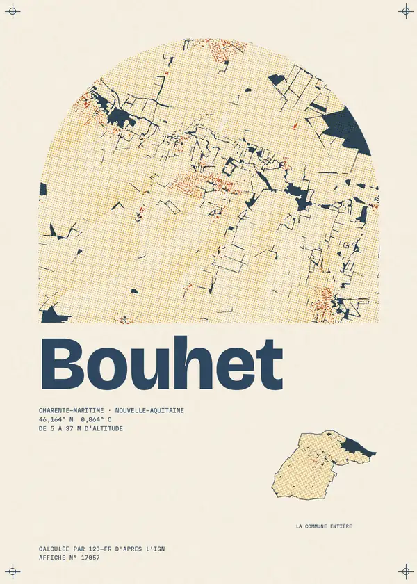 Affiche de Bouhet, calculée par 123-fr d'après l'IGN