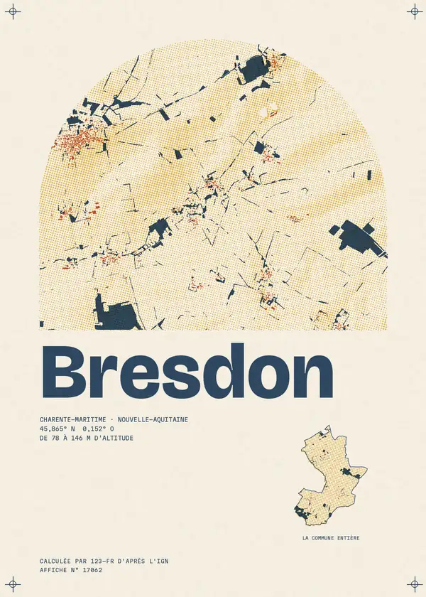 Affiche de Bresdon, calculée par 123-fr d'après l'IGN