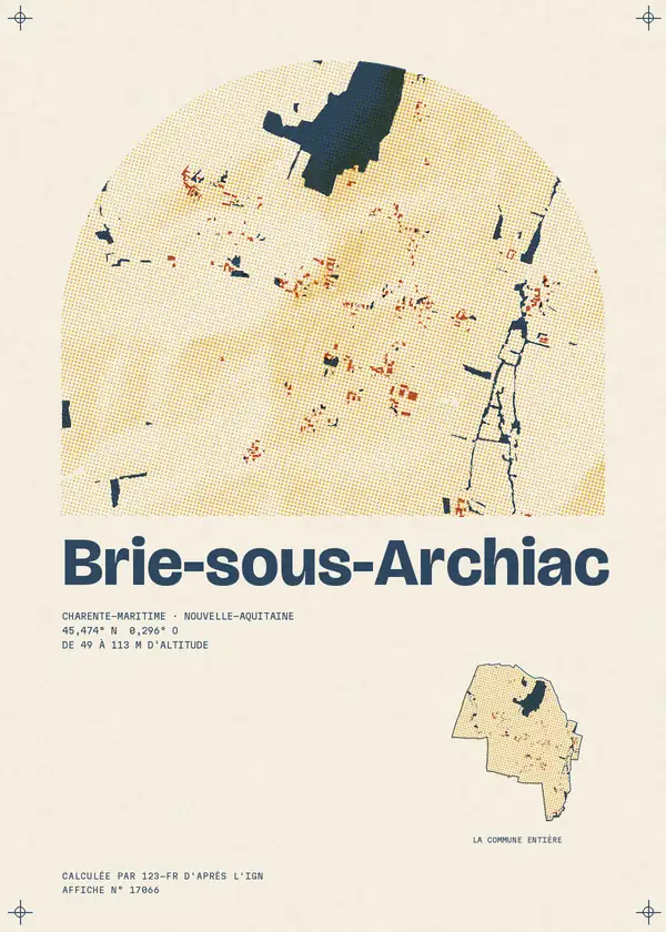 Affiche de Brie-sous-Archiac, calculée par 123-fr d'après l'IGN