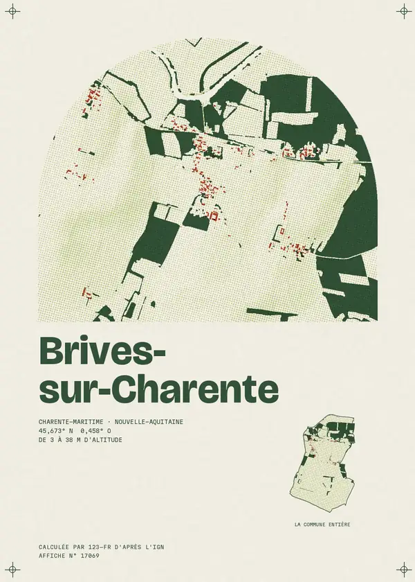 Affiche de Brives-sur-Charente, calculée par 123-fr d'après l'IGN