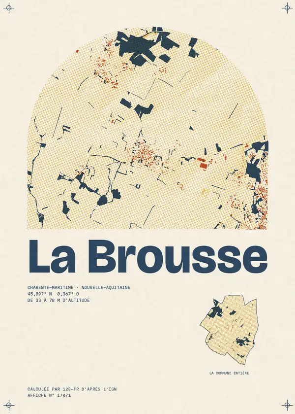 Affiche de La Brousse, calculée par 123-fr d'après l'IGN