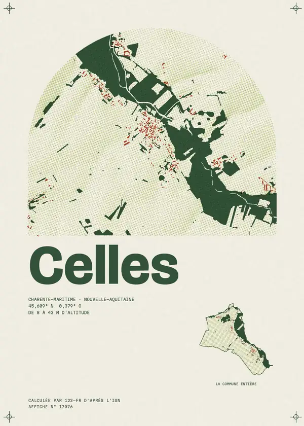 Affiche de Celles, calculée par 123-fr d'après l'IGN