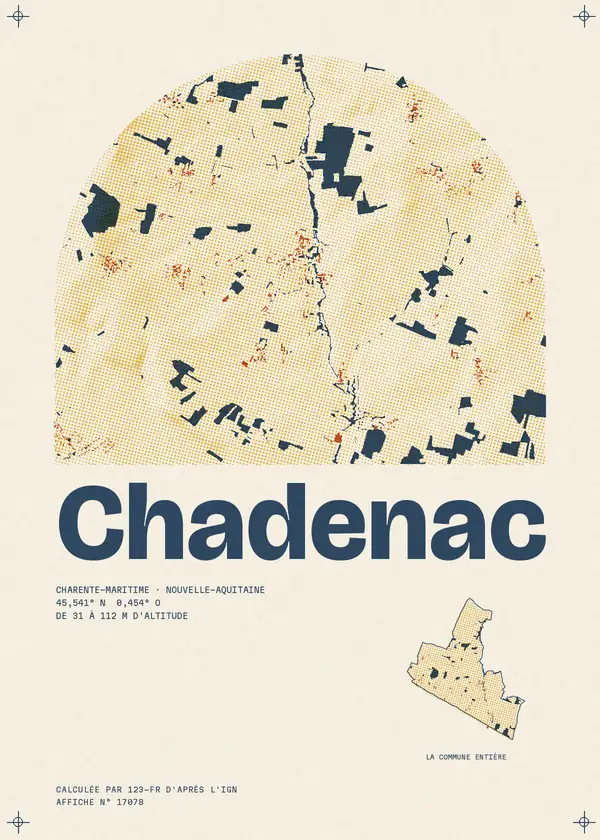 Affiche de Chadenac, calculée par 123-fr d'après l'IGN