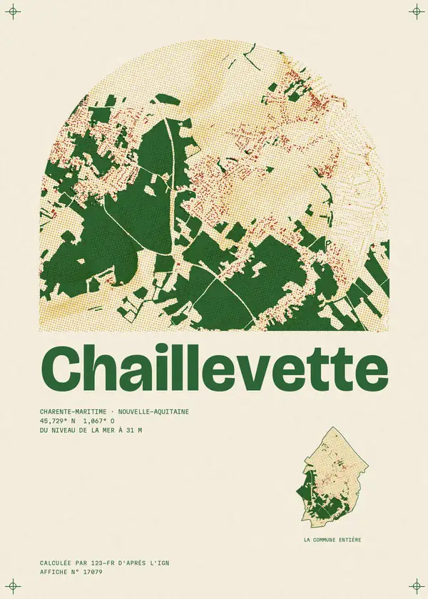 Affiche de Chaillevette, calculée par 123-fr d'après l'IGN
