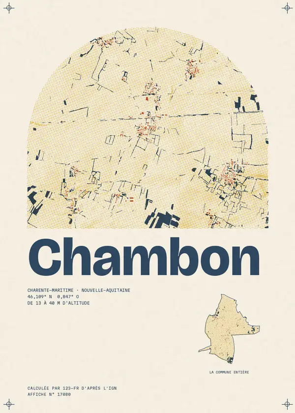 Affiche de Chambon, calculée par 123-fr d'après l'IGN