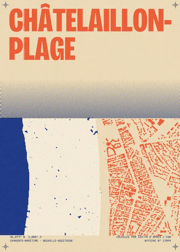 Affiche de Châtelaillon-Plage, calculée par 123-fr d'après l'IGN