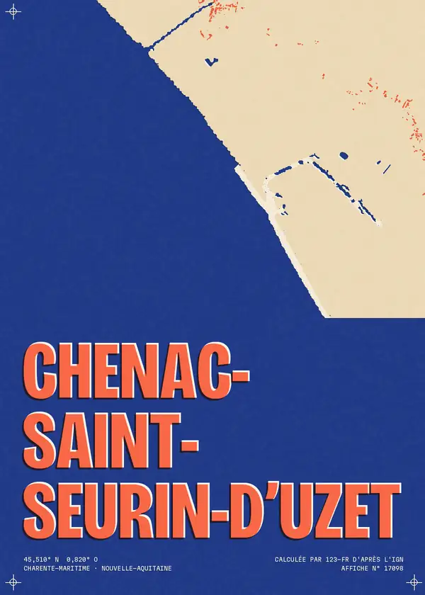 Affiche de Chenac-Saint-Seurin-d'Uzet, calculée par 123-fr d'après l'IGN