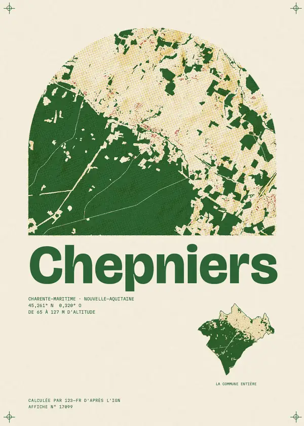 Affiche de Chepniers, calculée par 123-fr d'après l'IGN