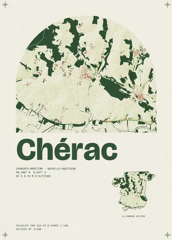 Affiche de Chérac, calculée par 123-fr d'après l'IGN